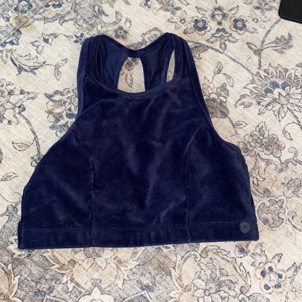 Navy Bra Top with Oval Back